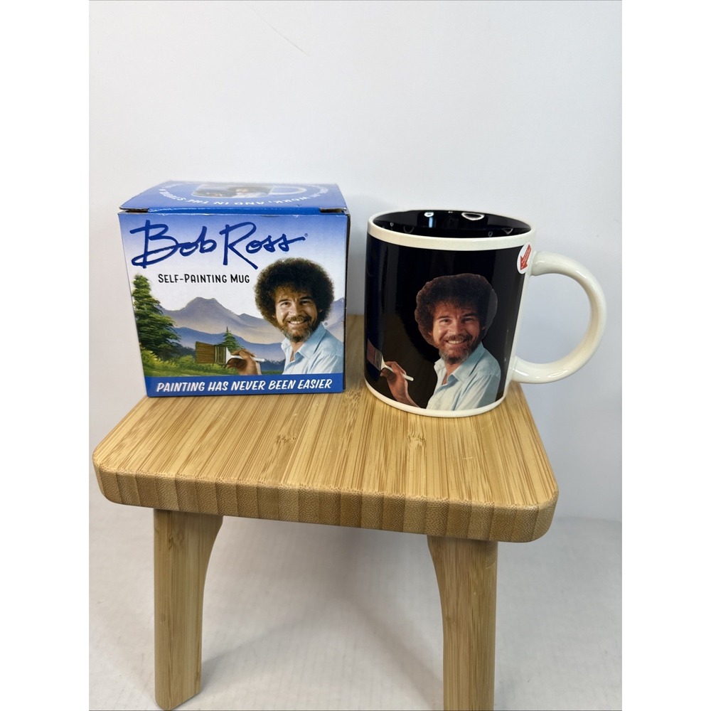 NEW Bob Ross‎ Heat Changing Mug - Add Coffee or Tea and a Happy Little Scene